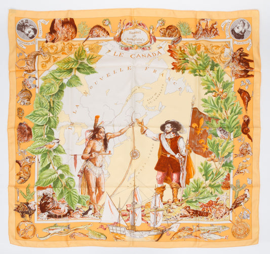Hermes Le Canada Collectible Silk  Scarf
