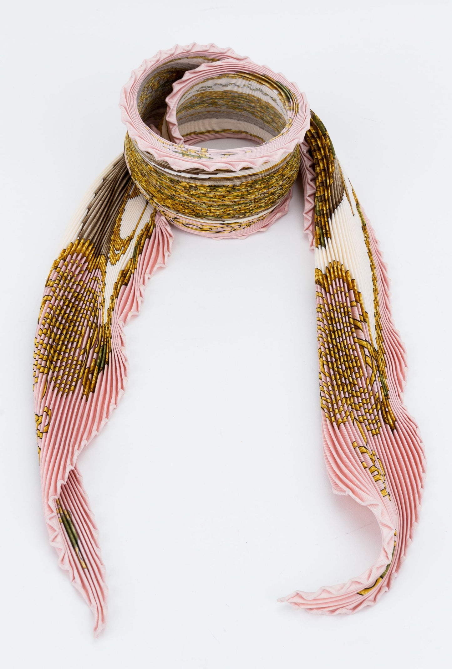 Hermes Pleated Brandeburg Pink Scarf