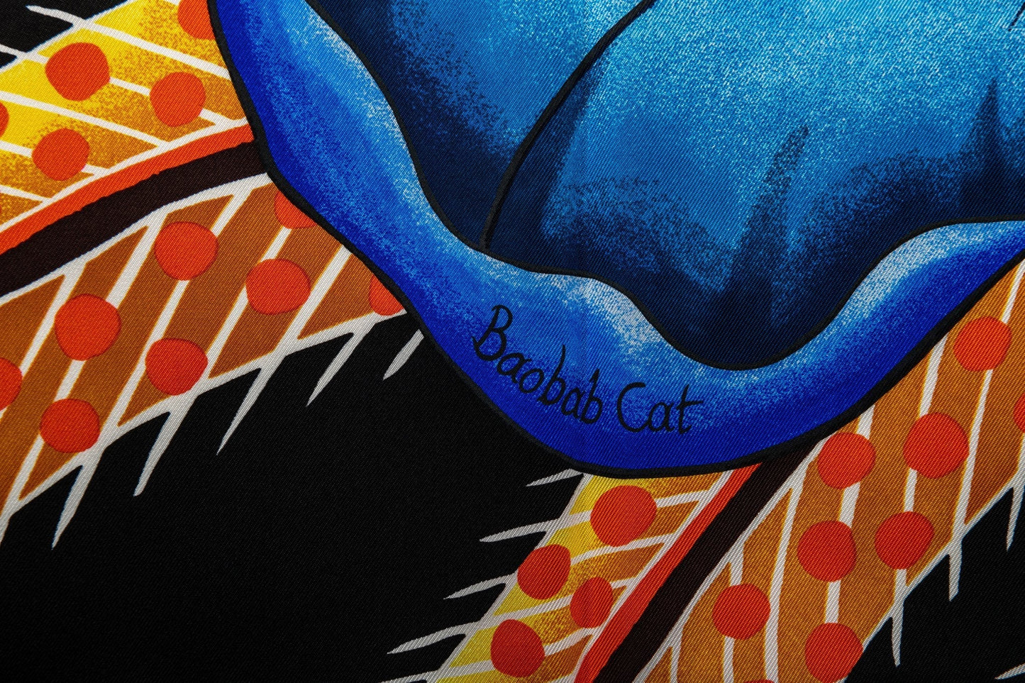 Hermes Black & Blue Jaguar Scarf