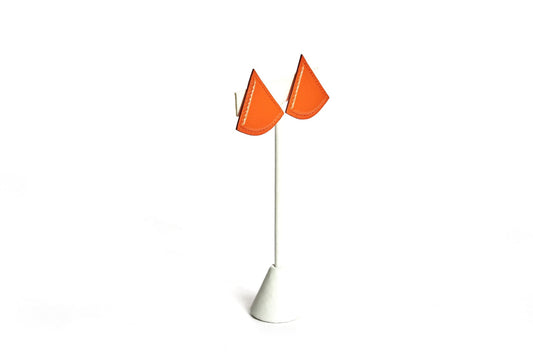 Hermes Orange Swift Triangular Earrings