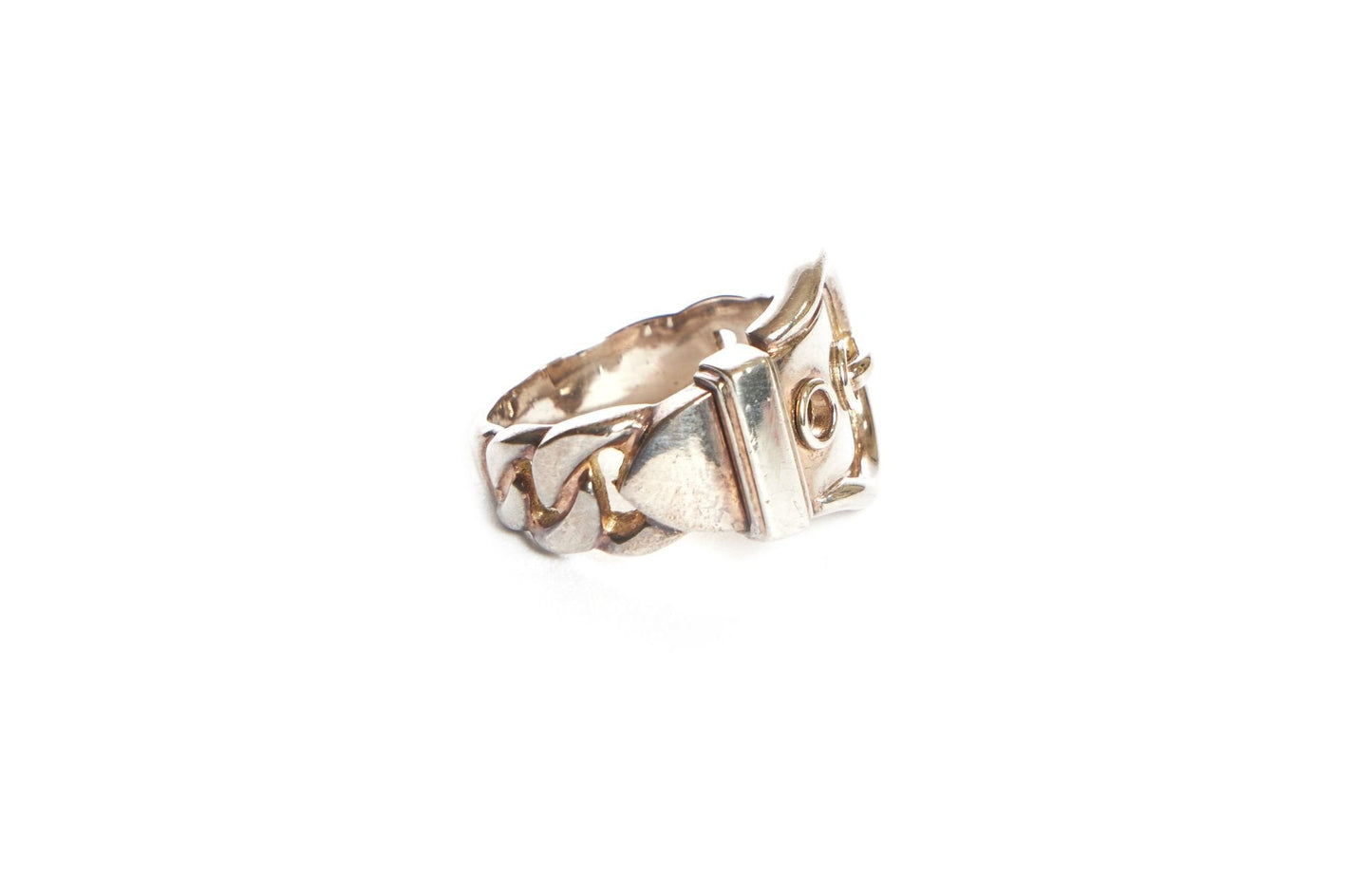 Hermes 925 Silver Buckle Ring