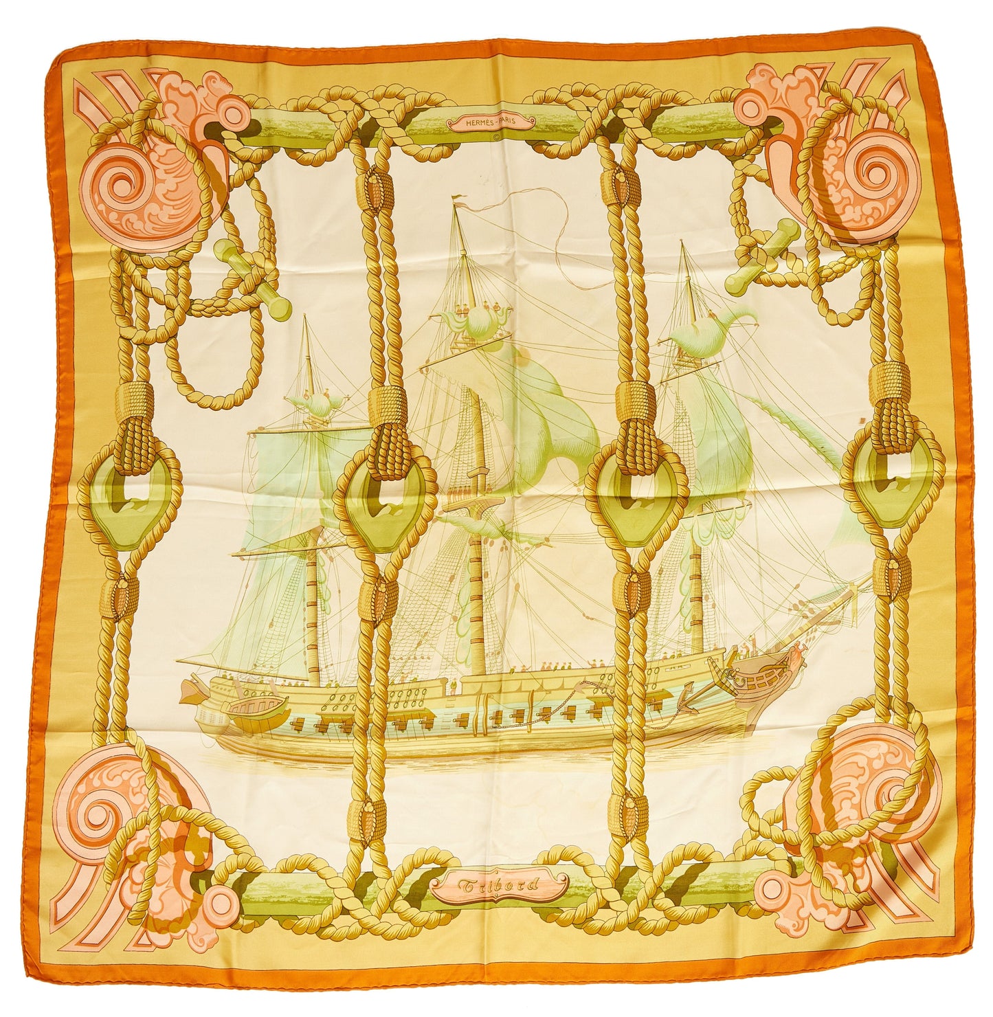 Hermes 90cm Silk Twill Tribord Scarf