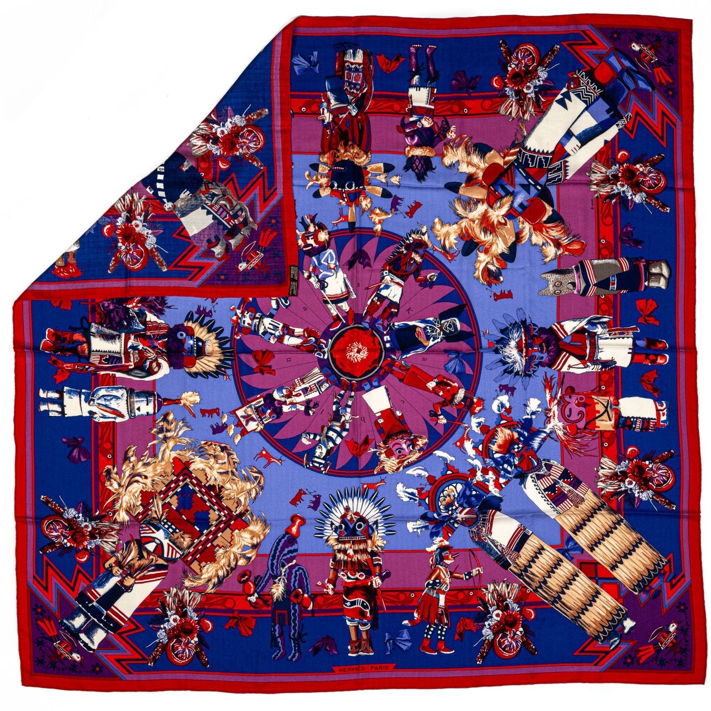 Hermes Purple Kachinas Cashmere Shawl