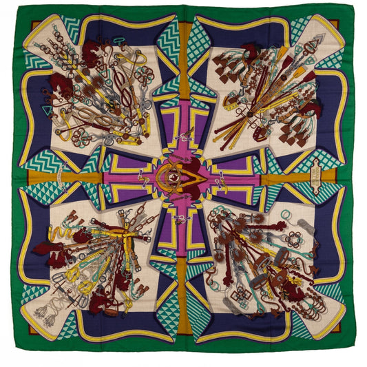 Hermes Bouquet Sellier Cashmere Shawl