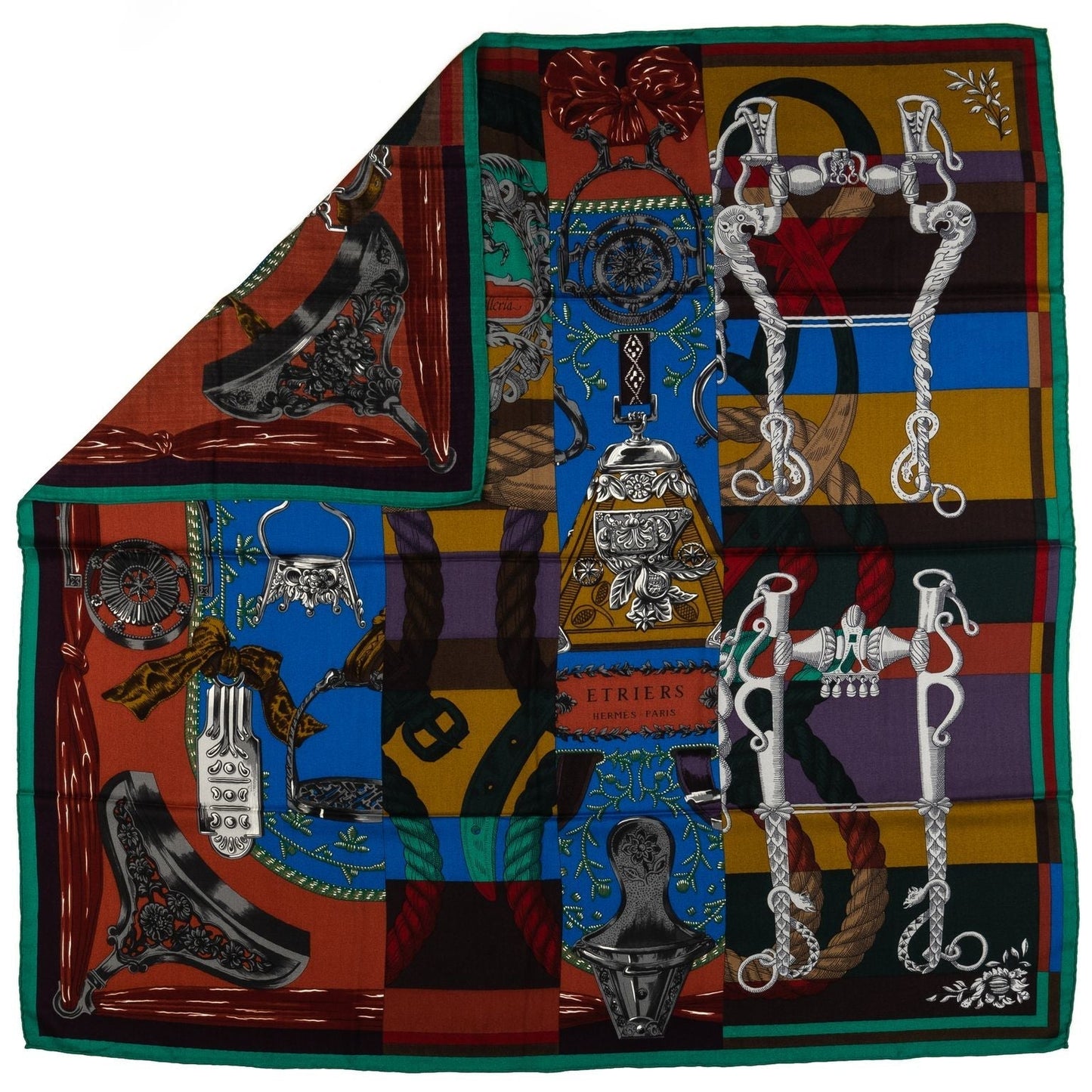 Hermes Etriers Multicolor Cashmere Shawl