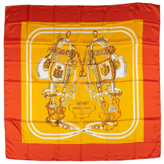 Hermes Orange Brides de Gala Silk Shawl