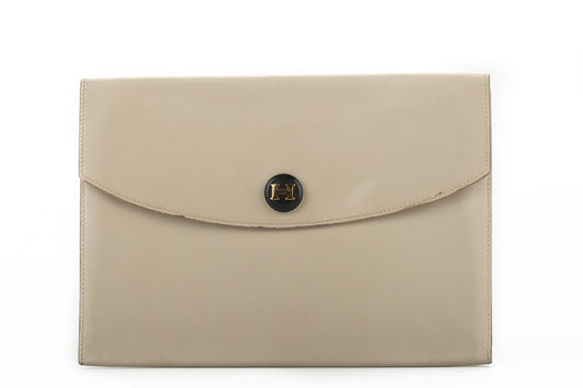 Hermes Off White   Box Calf Clutch