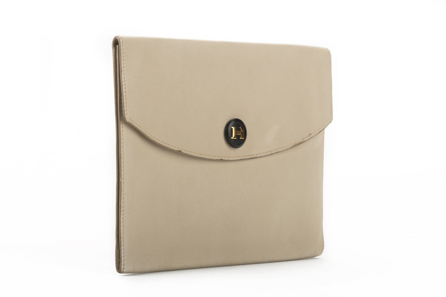 Hermes Off White   Box Calf Clutch