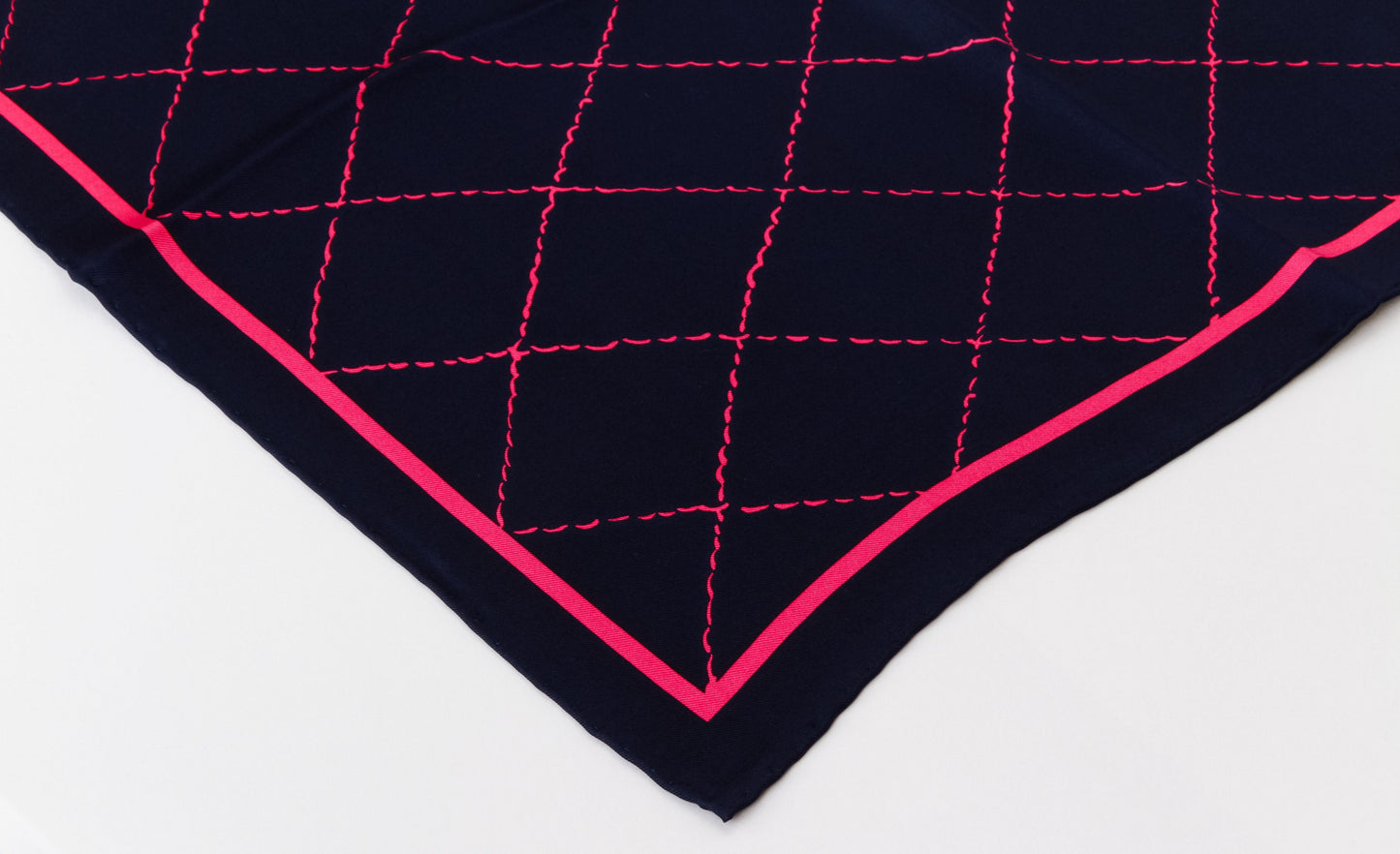 Chanel new blue with pink quilted scarf