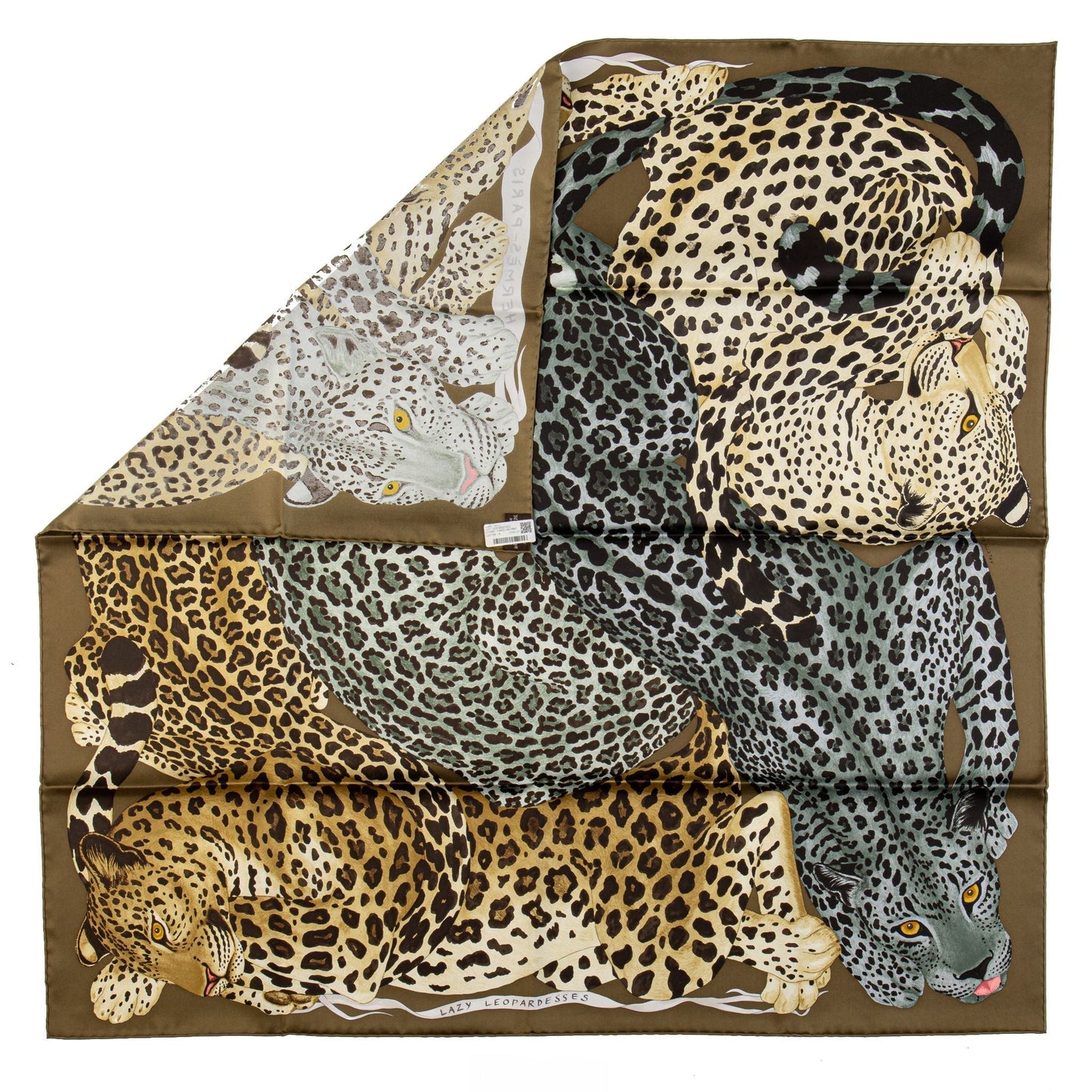 Hermes Lazy Leopardess Silk Scarf Bronze