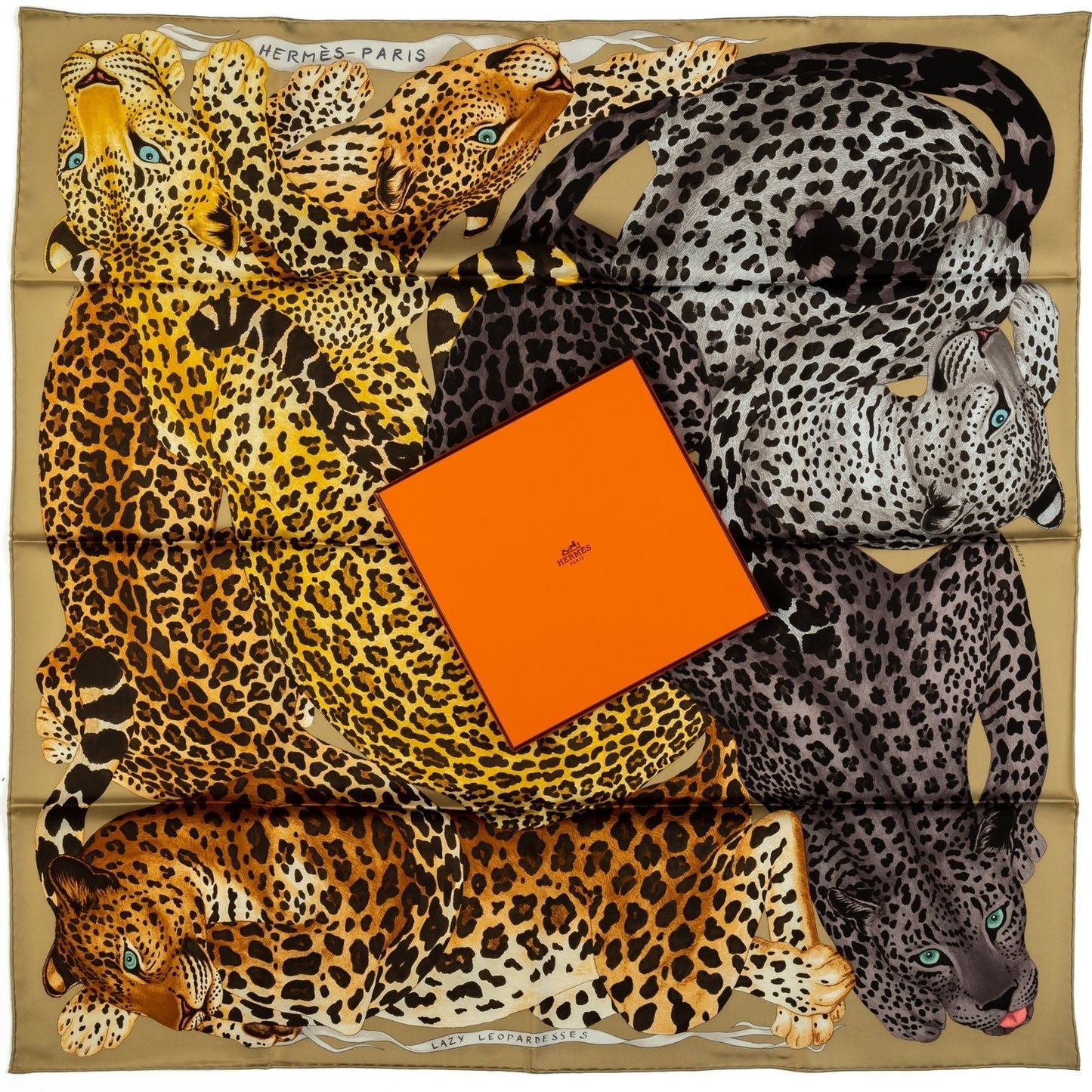 Hermes New Lazy Leopardess Silk Scarf