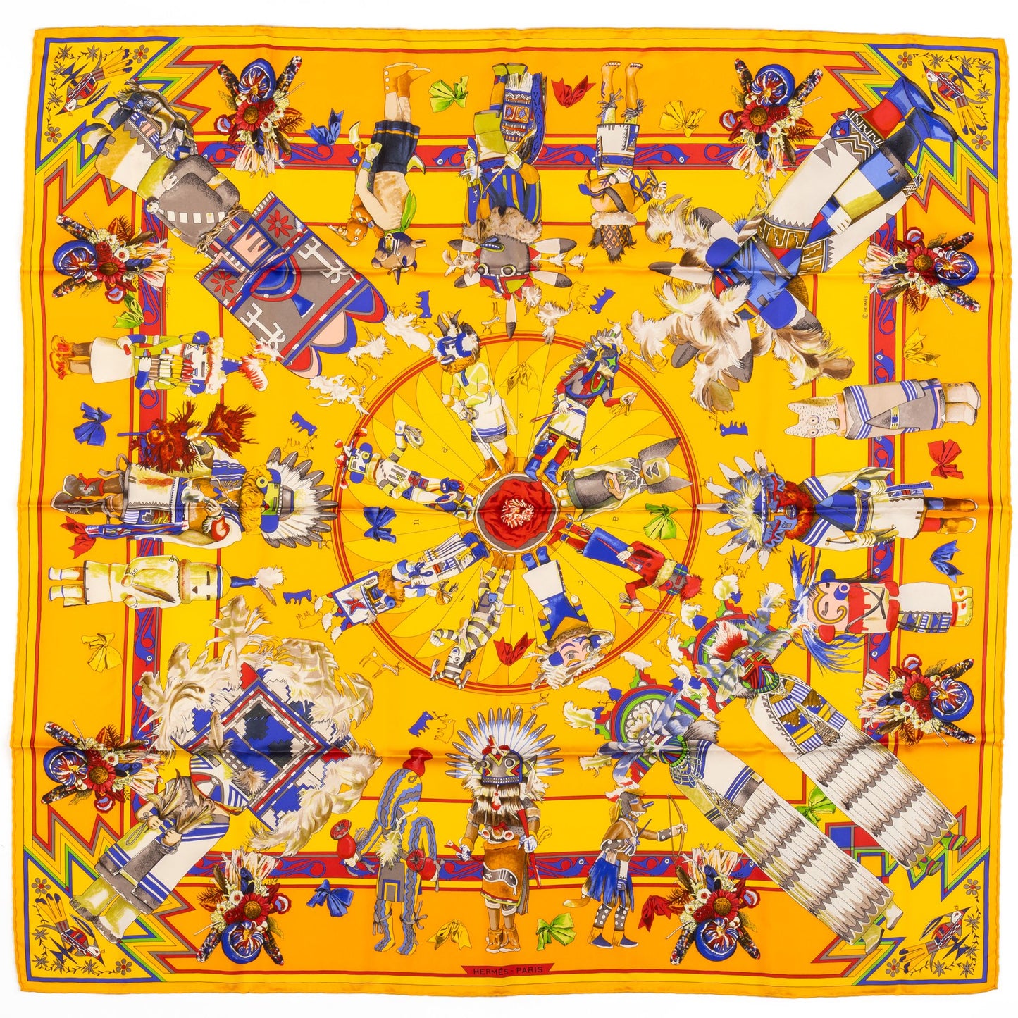 Hermes Yellow Kachinas Scarf Oliver