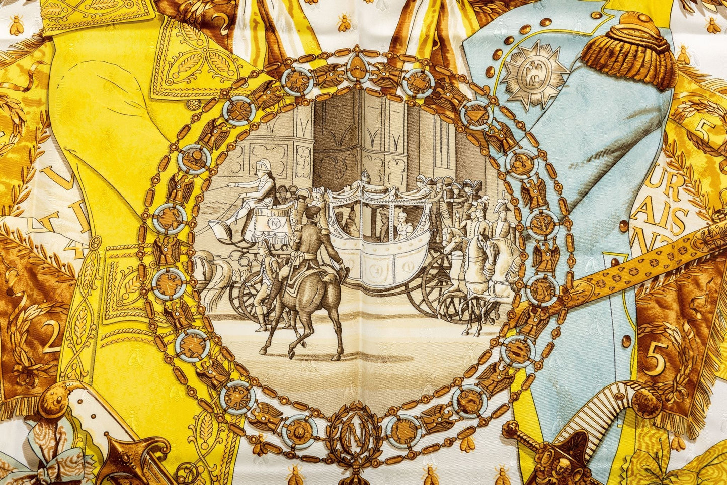 Hermes Napoleon Celest Silk Scarf Ledoux