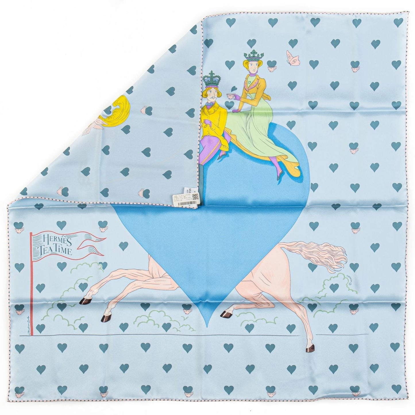 Hermes New Tea Time Celeste Silk Scarf