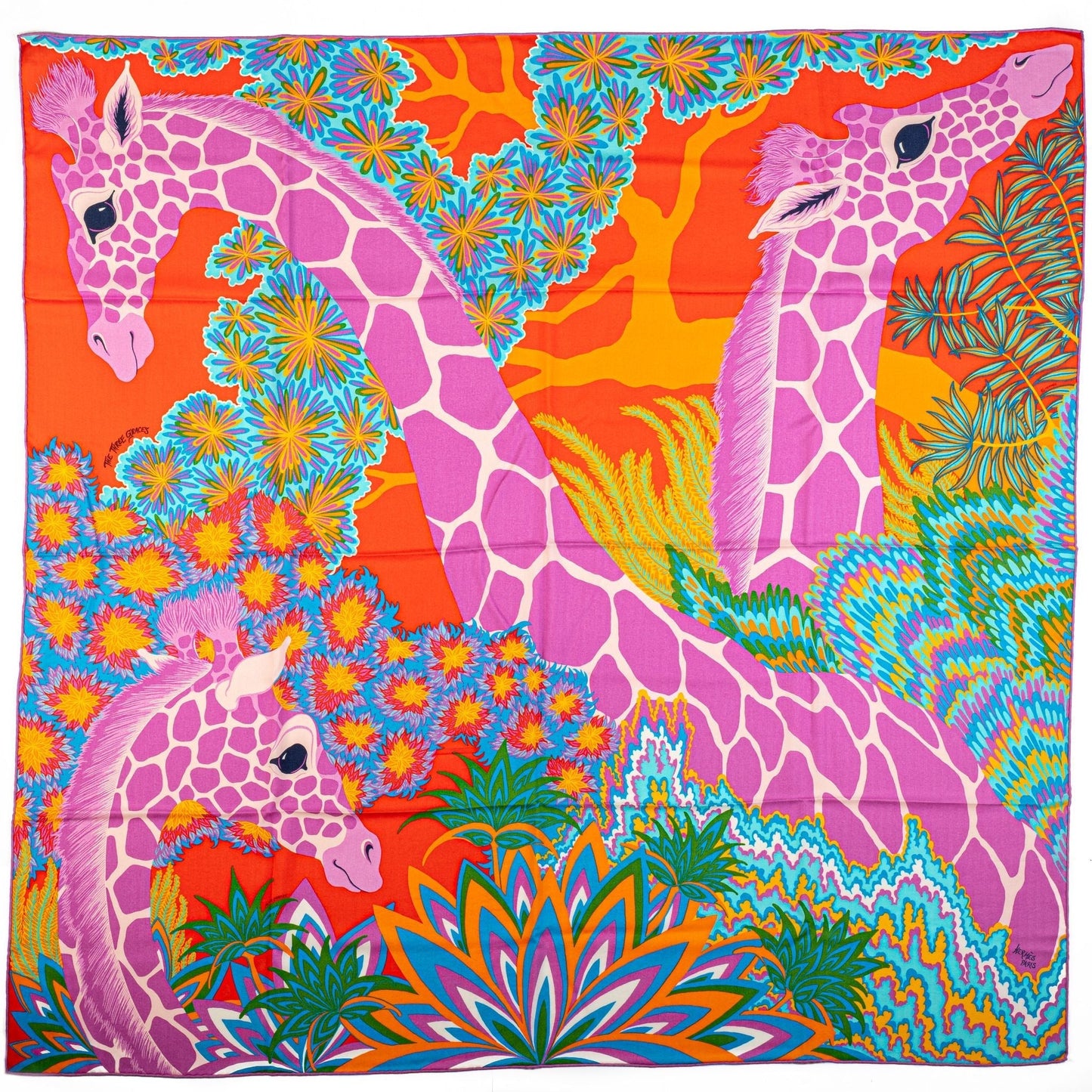 Hermes NIB Pink The three graces Shawl