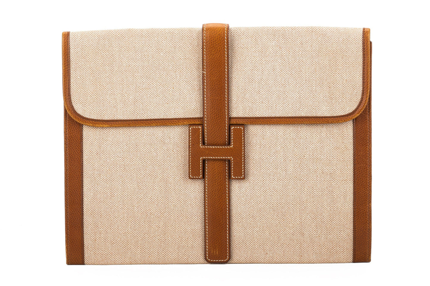 Hermes   Large Jige Clutch Toile