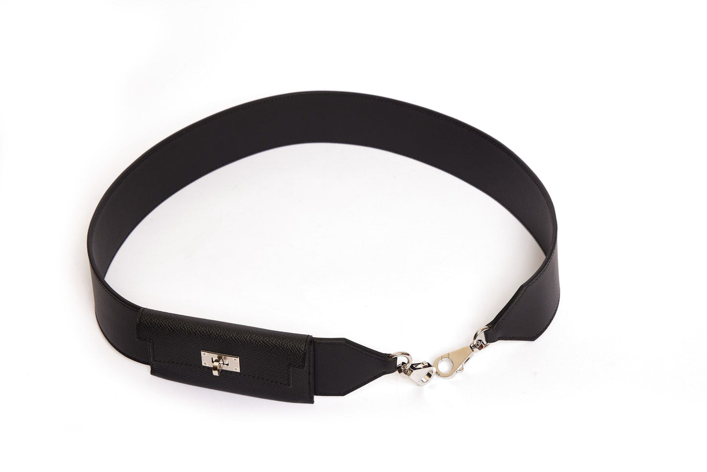 Hermes Black Bandouliere Kelly Pocket
