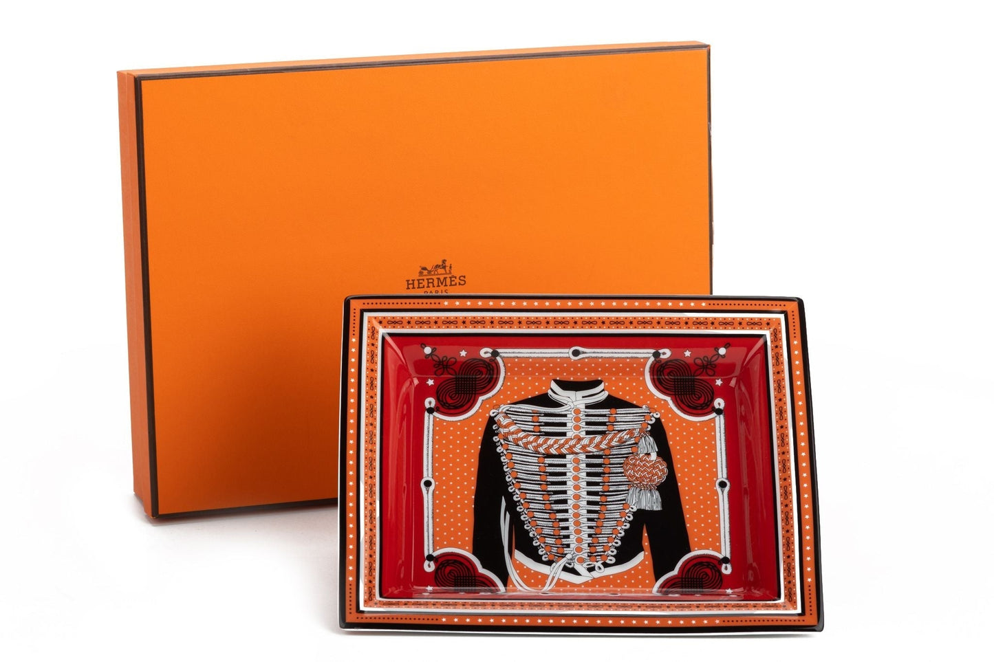 Hermes Red Orange Brandeburg Ashtray