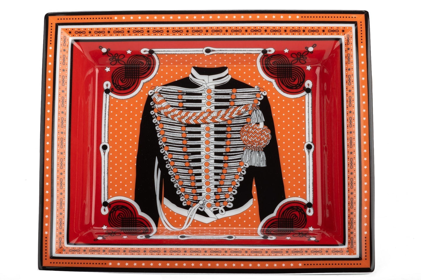 Hermes Red Orange Brandeburg Ashtray