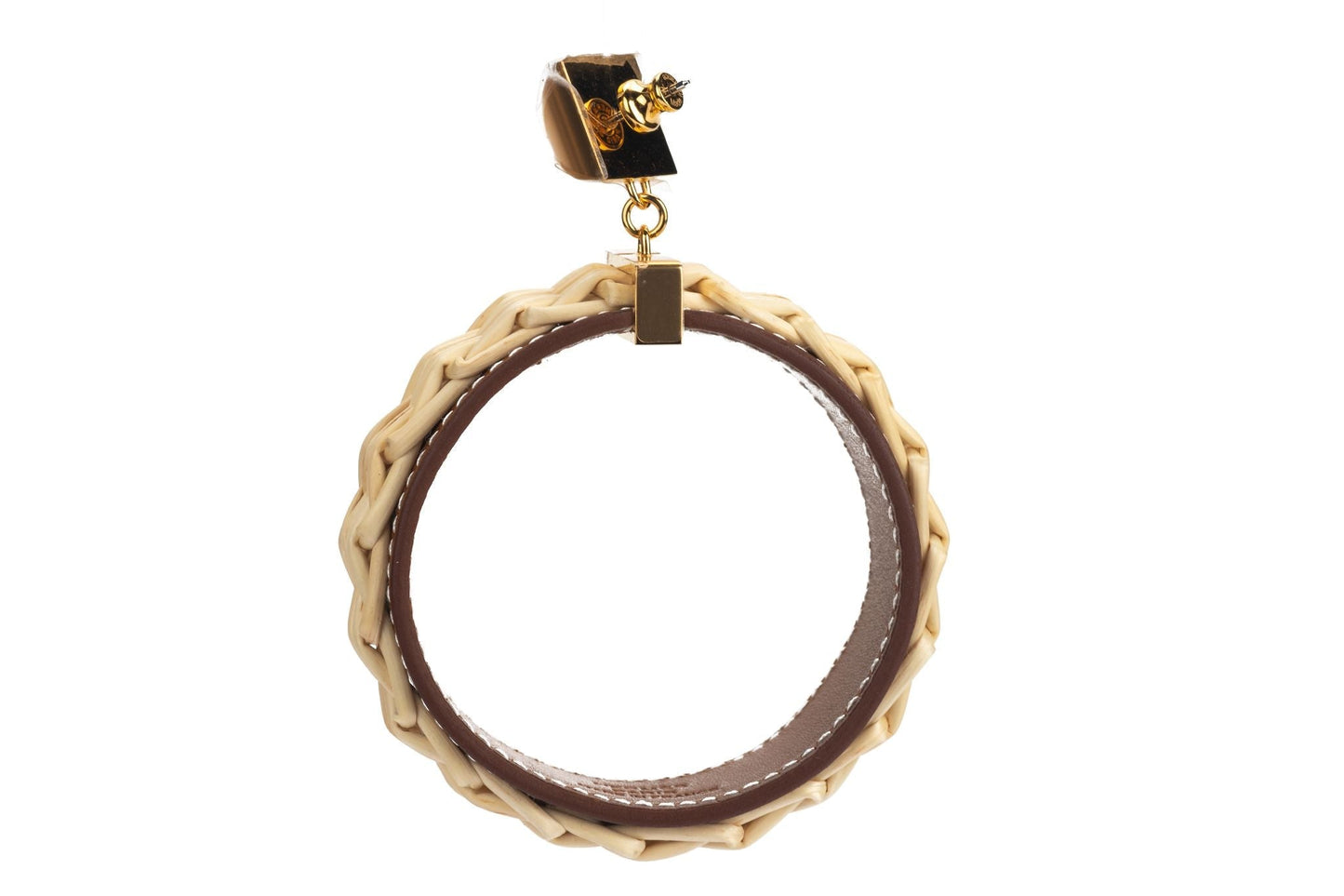 Hermes Natural Wicker Earrings