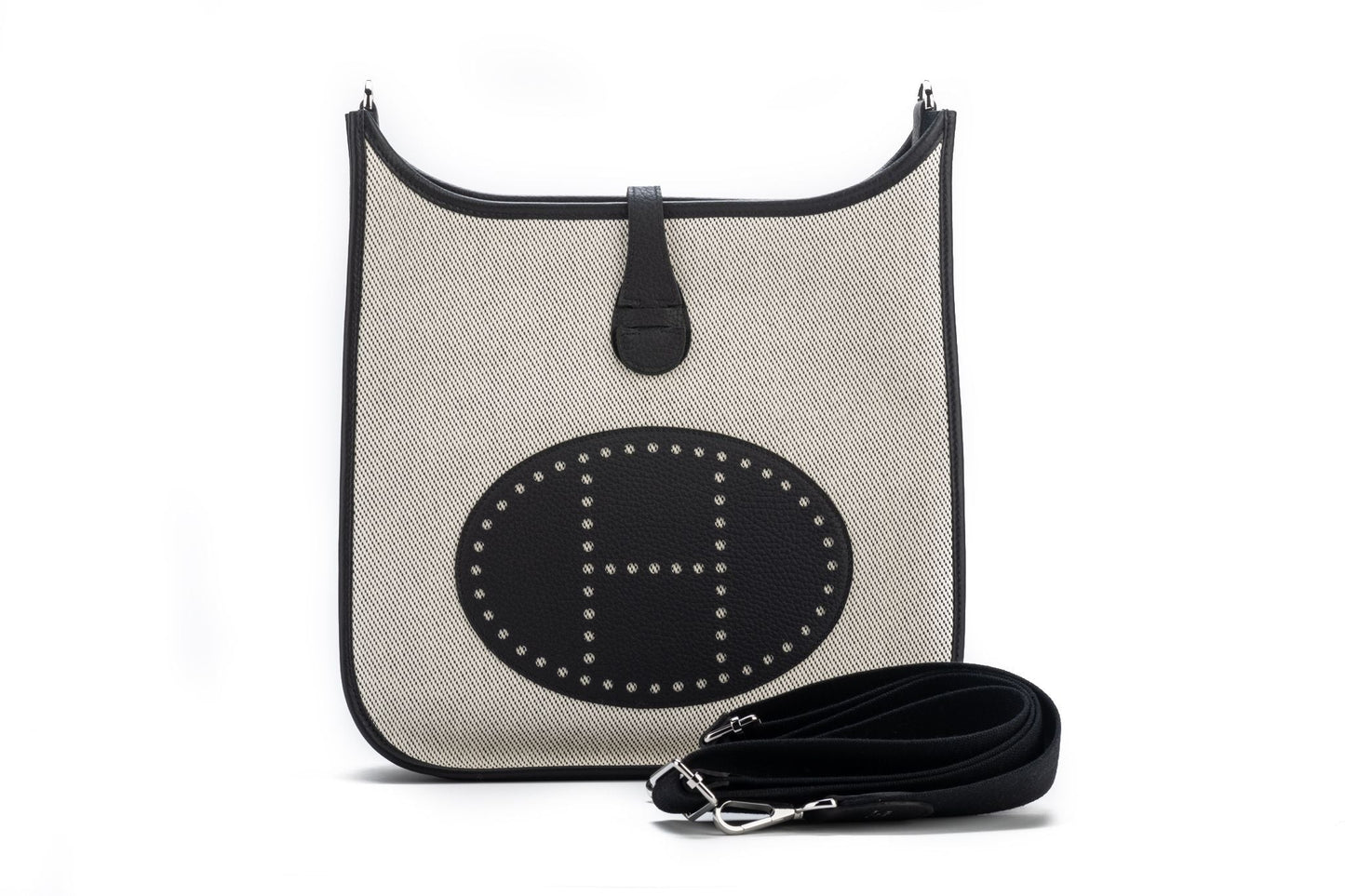 Hermes BNIB Black & Toile Evelyne PM