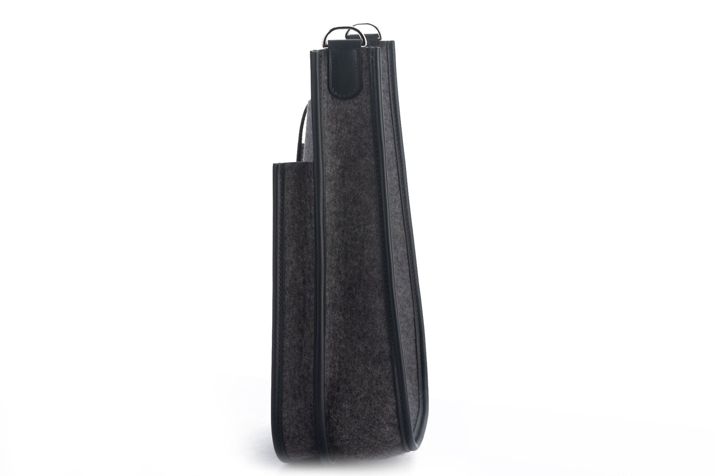 Hermes BNIB Grey/Black Felt Evelyne PM