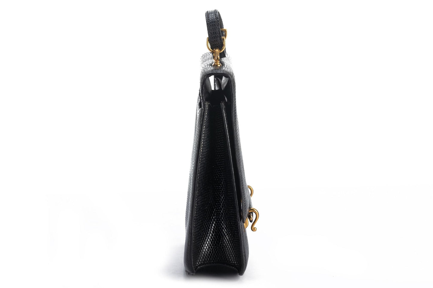 Hermes Black Lizard   Shoulder Bag