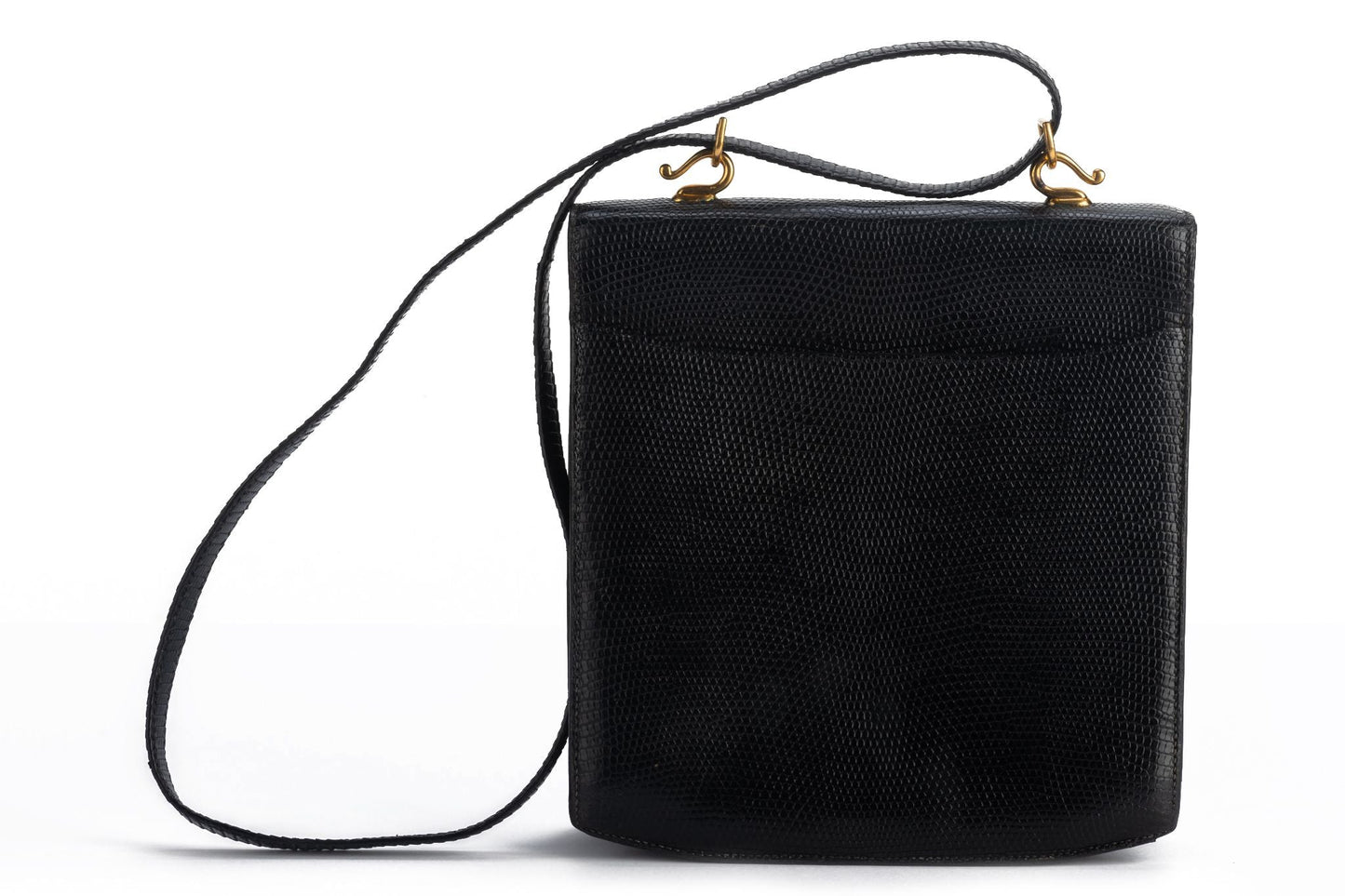 Hermes Black Lizard   Shoulder Bag