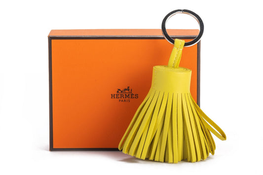 Hermes Lime Yellow  Carmen Bag Charm NIB