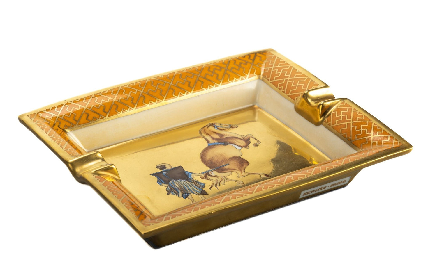 Hermes Samurai W/Horse Porcelain Ashtray