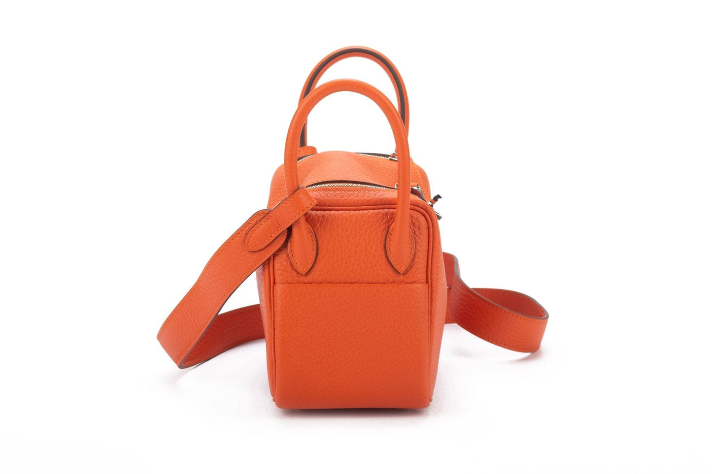 Hermes BNIB Mini Lindy Feu Palladium