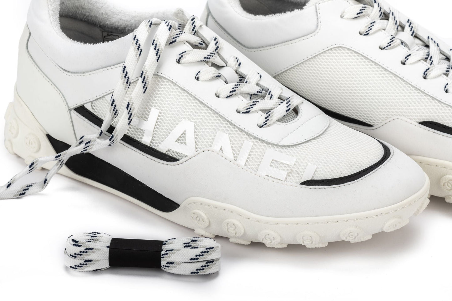 Chanel NIB White Tennis Shoes Size 42