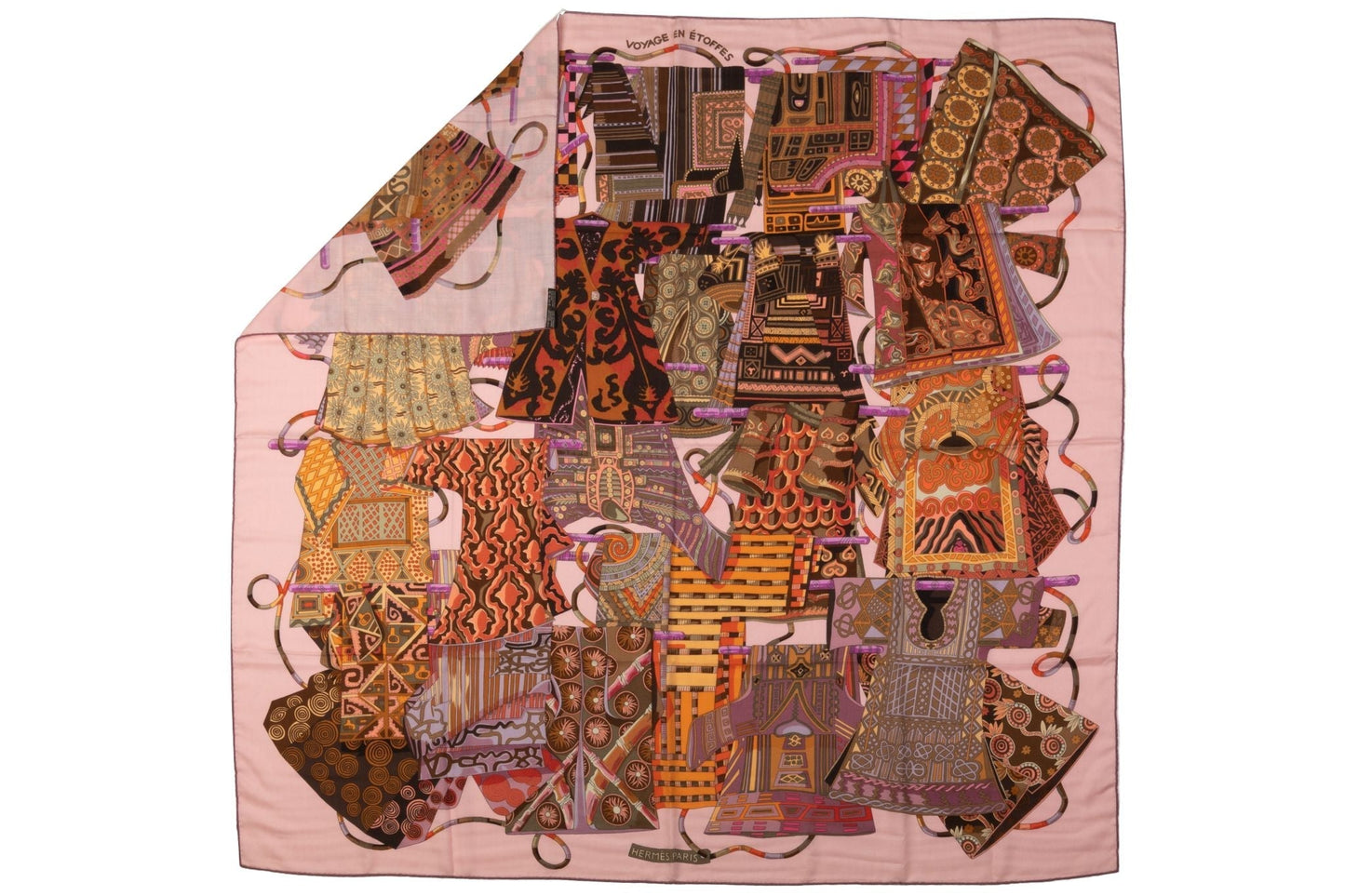 Hermes Voyage en etoffes Cashmere Shawl