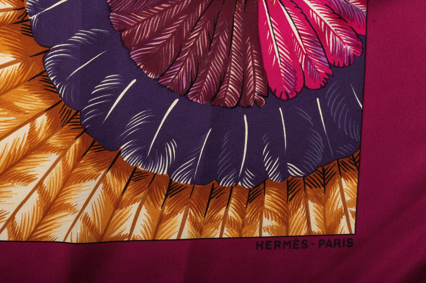 Hermes Brazil Purple Silk Scarf