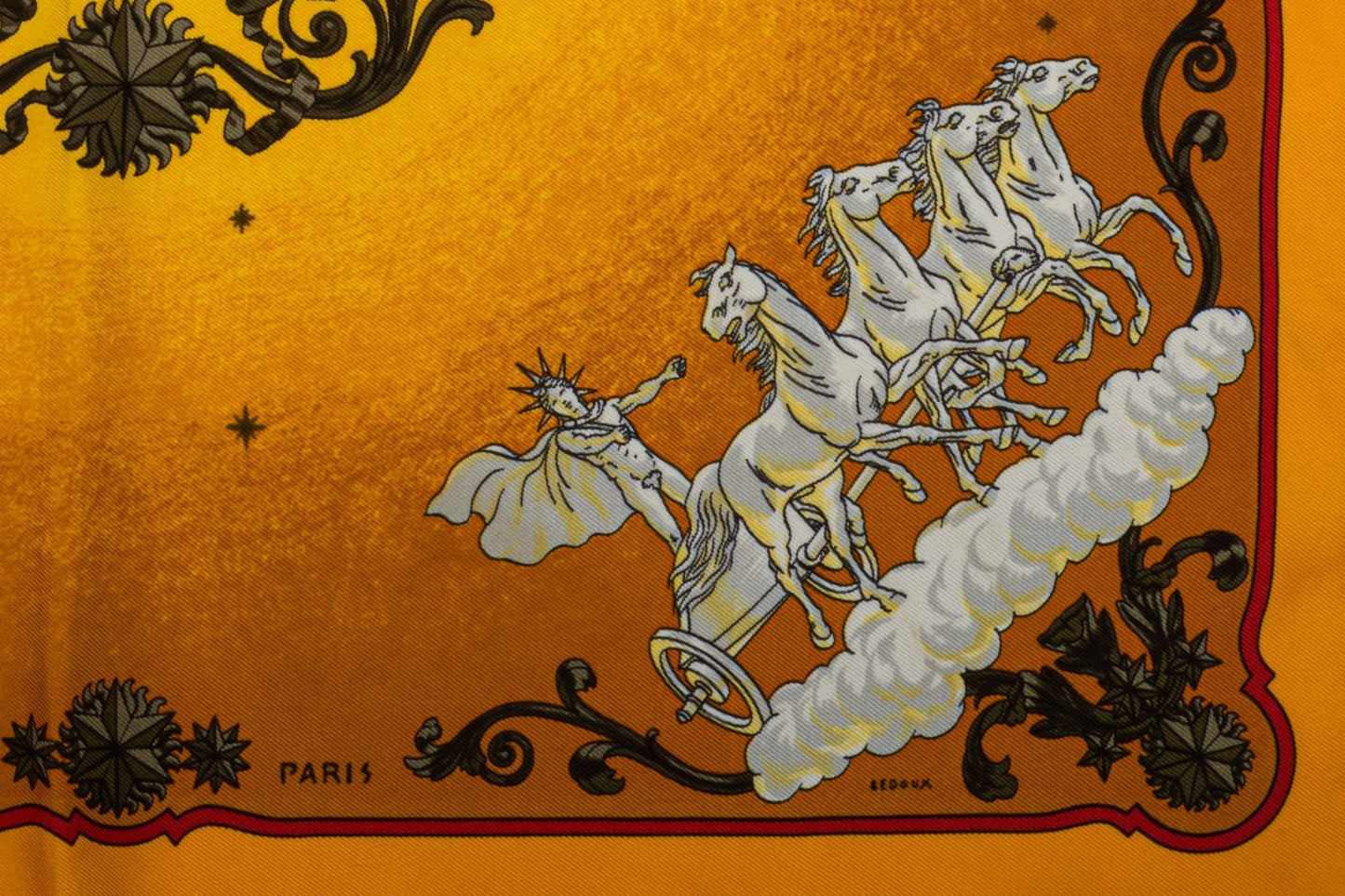 Hermes Yellow Silk Cosmos Scarf