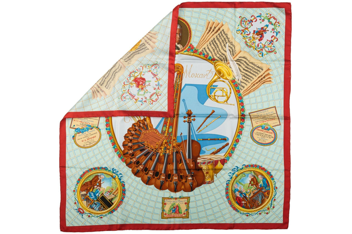 Hermes Collectible Mozart Silk Scarf