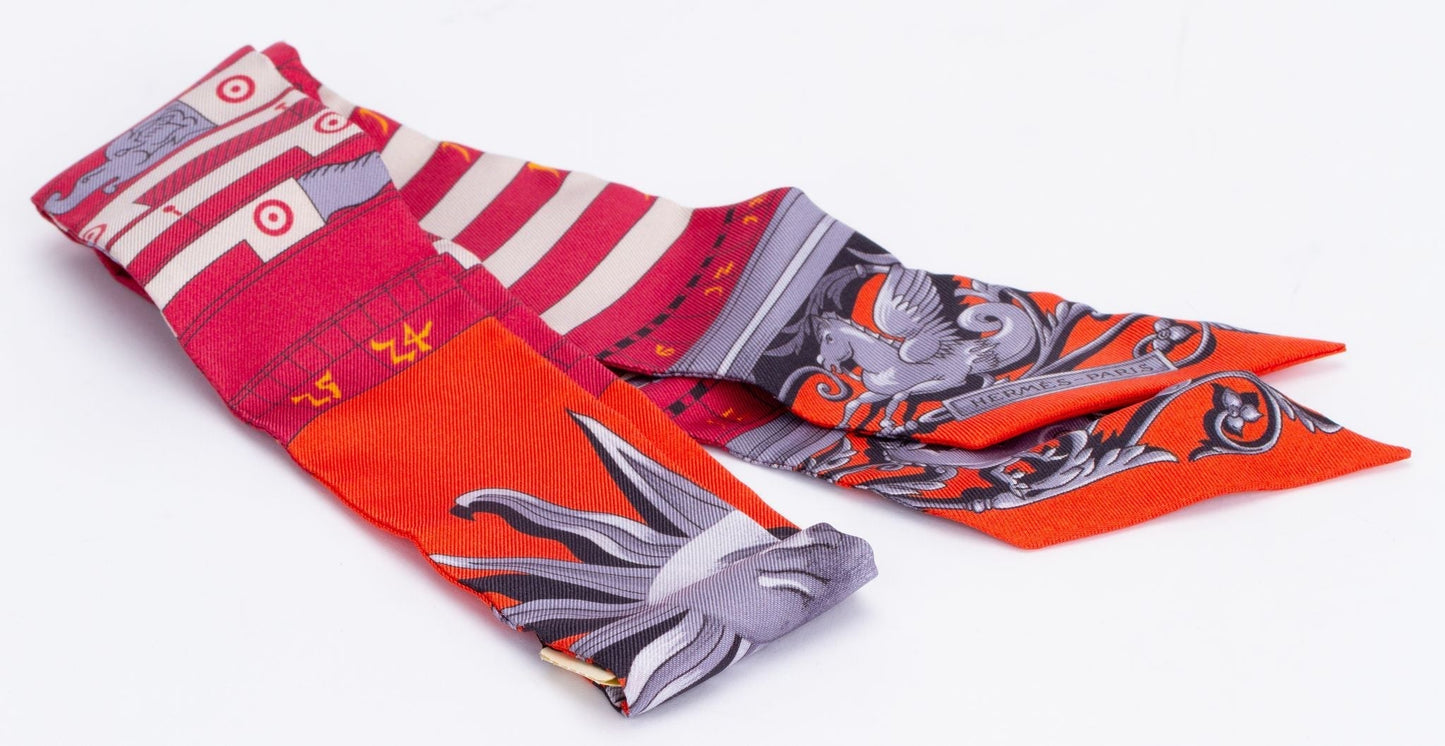 Hermes Astrologie Red Silk Twilly BNIB