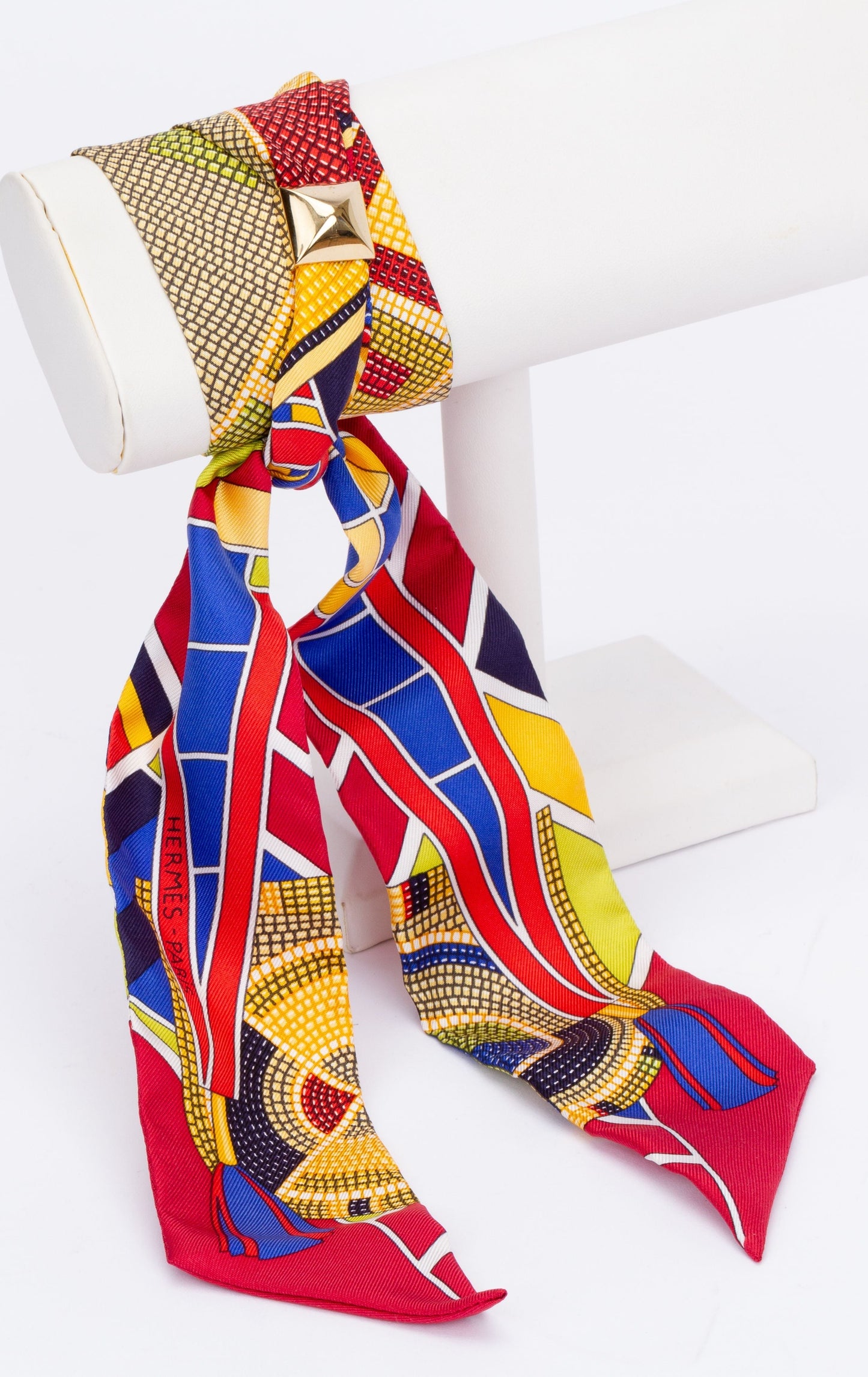 Hermes BN Geometric Twilly With Medor
