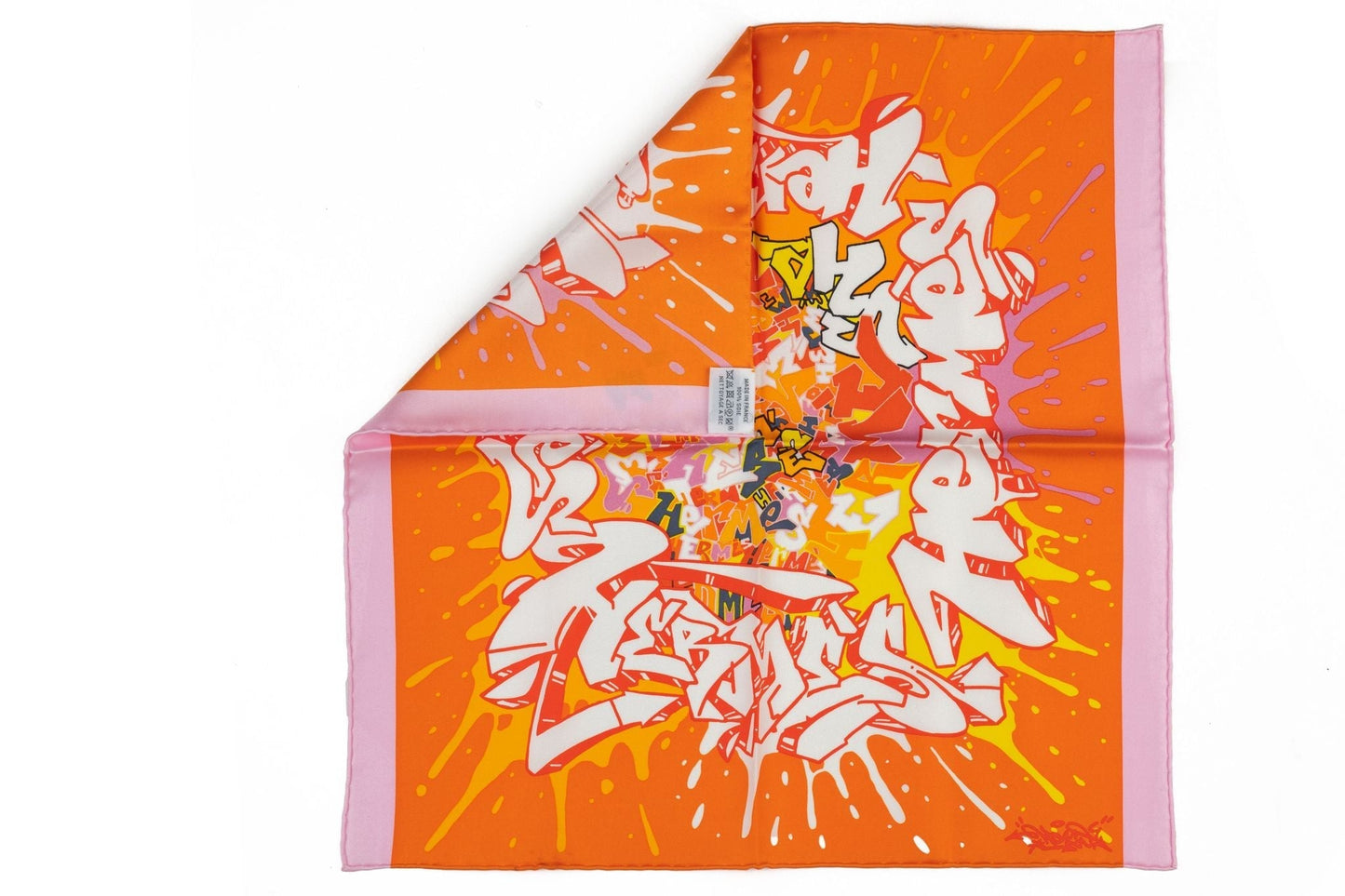 Hermes NIB Orange Graffiti Silk Gavroche