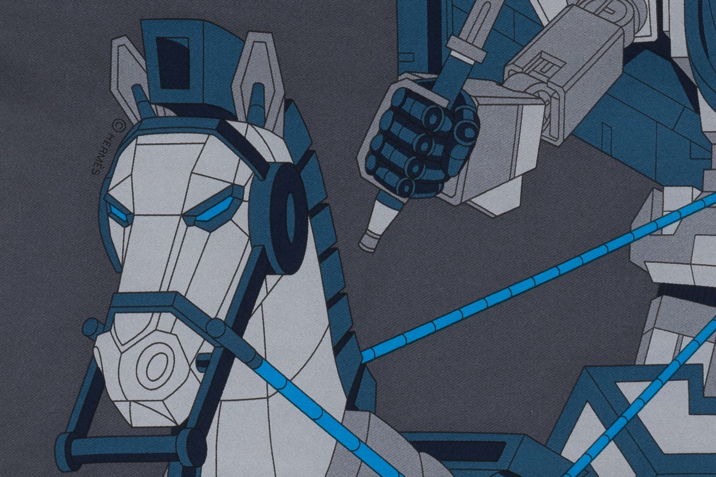 Hermes BNIB Grey Robot Silk Gavroche