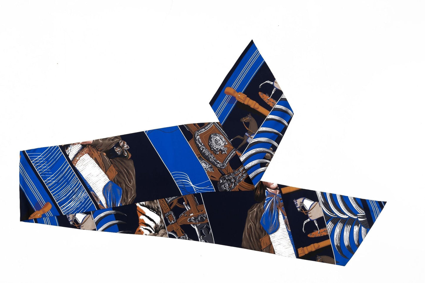 Hermes Black Blue Maxi Twilly
