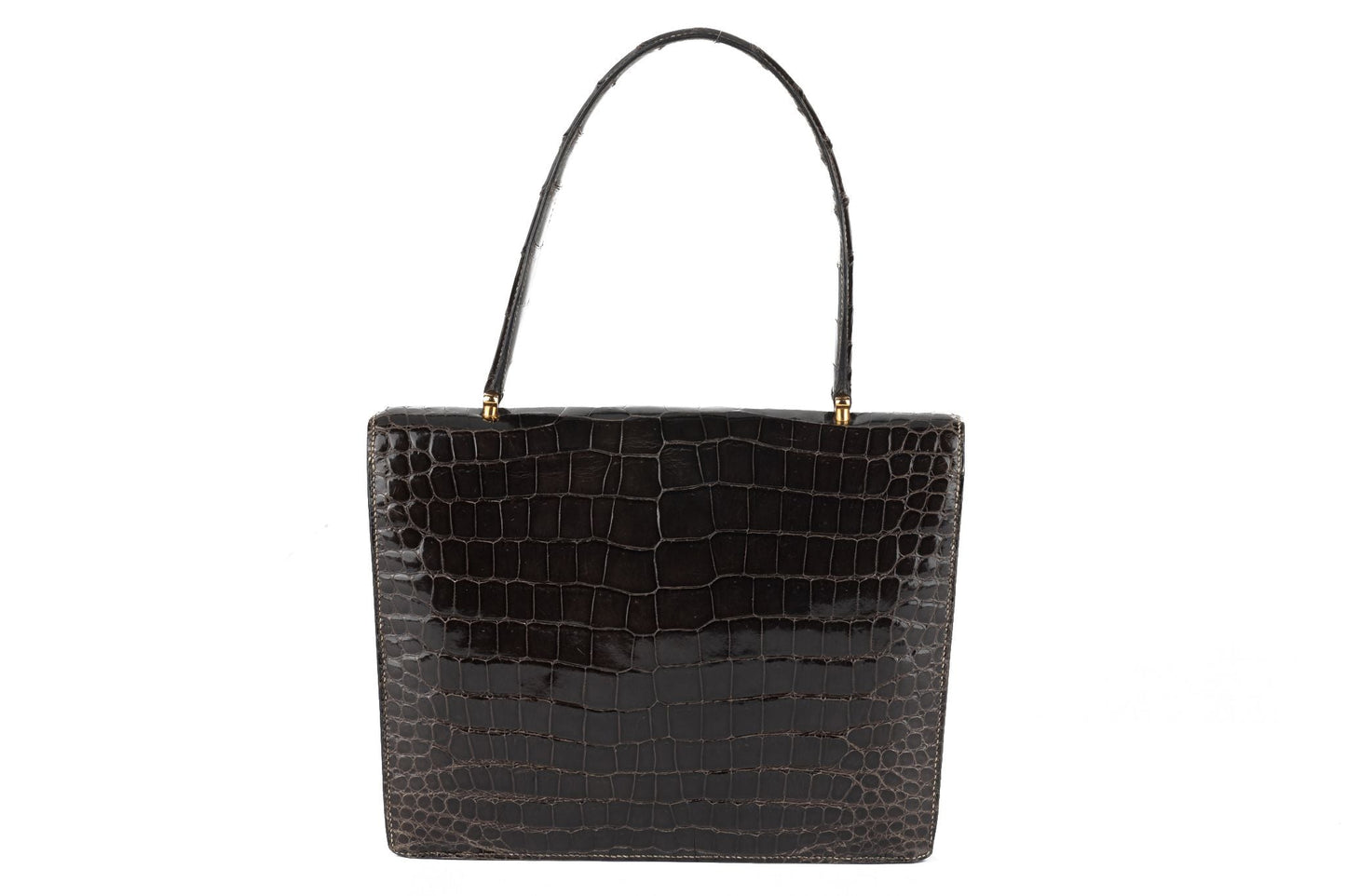 Hermes   Dark Grey Croc Handbag
