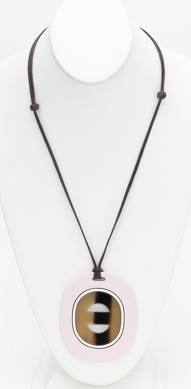 Hermes Buffalo Necklace Rose