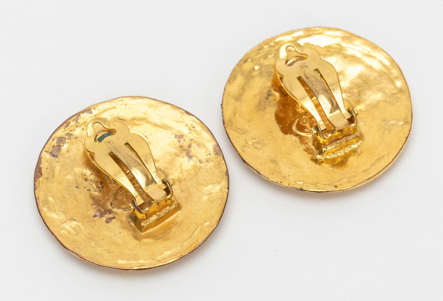 Chanel   Button Logo Earrings Gold
