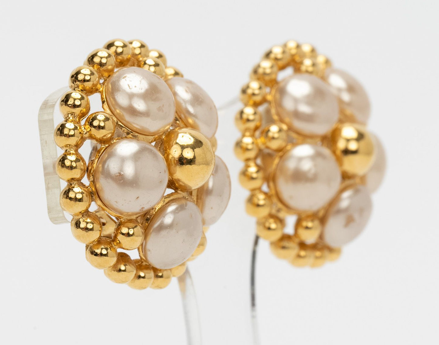 Chanel 80s   Flower Pearl Earrings