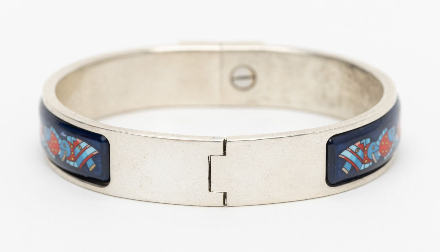 Hermes Fish Enamel Bracelet Sterling