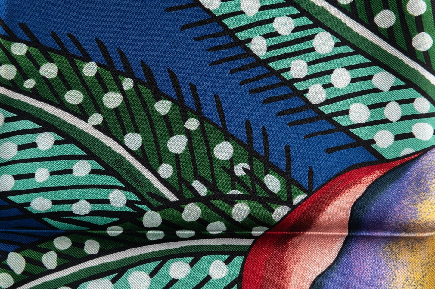 Hermes New Blue "Baobab" Silk Scarf