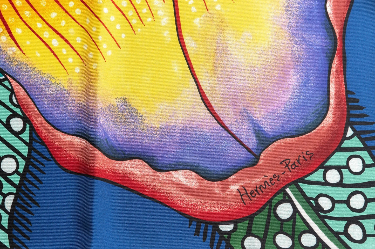 Hermes New Blue "Baobab" Silk Scarf