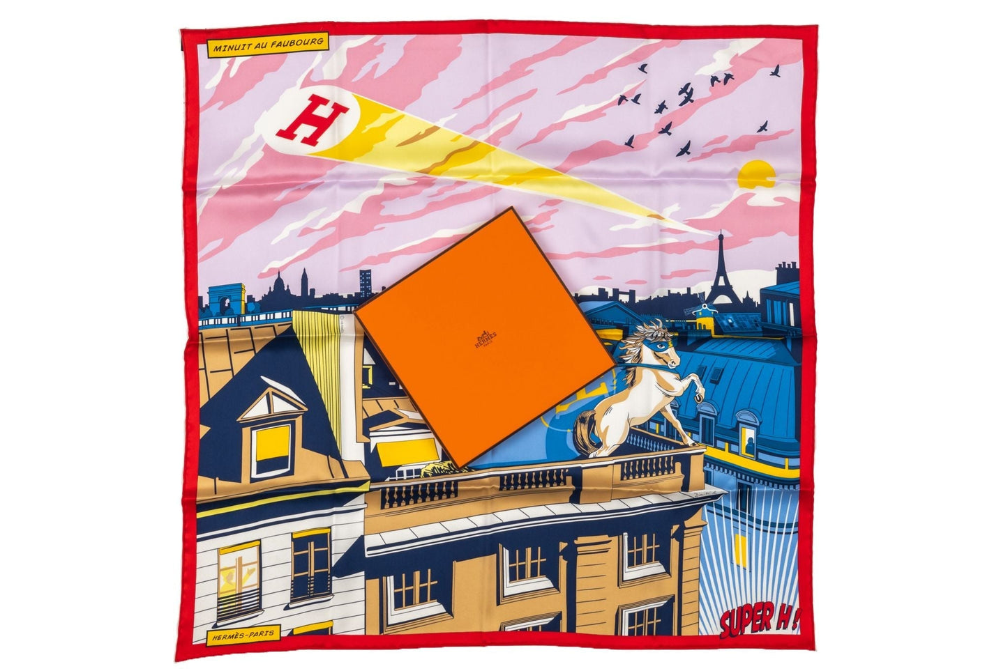 Hermes  "Minuit au Faubourg" Silk Scarf
