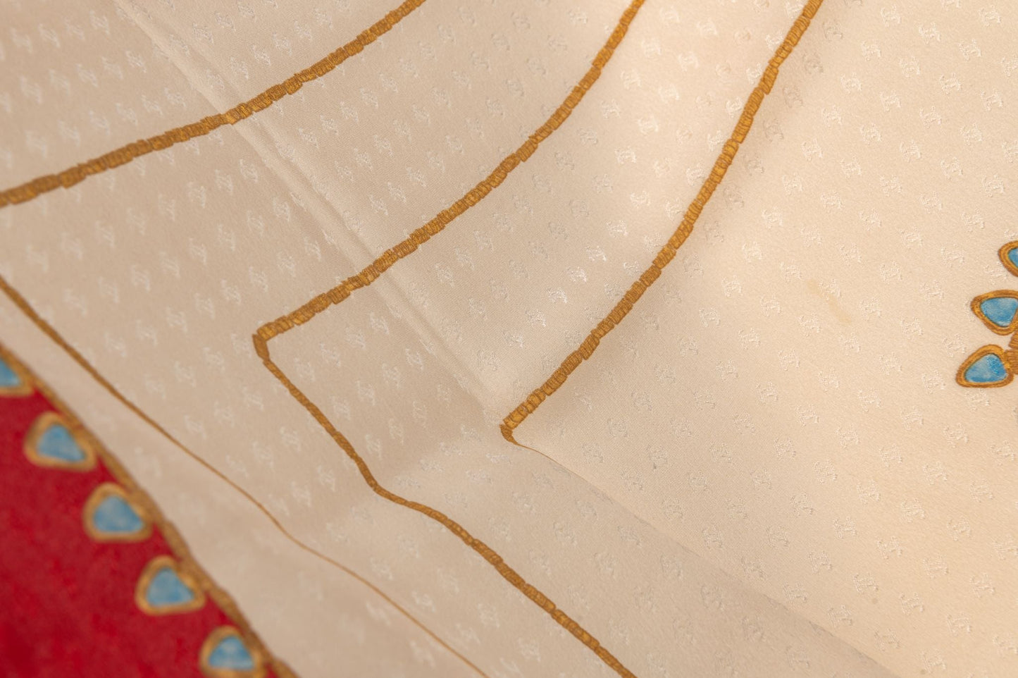 Chanel   Beige Silk Gripoix  Scarf